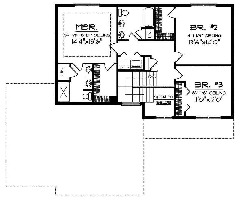 Country House Plan Second Floor - Kirkfield Traditional Home 051D-0659 - Search House Plans and More
