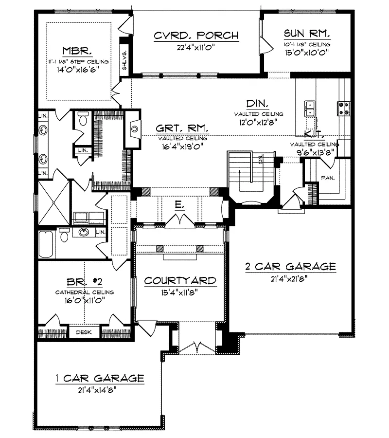 Italian House Plan First Floor - Monteleone Bay Italian Ranch Home 051D-0669 - Shop House Plans and More