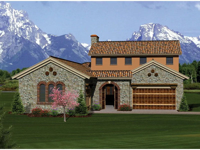 Italian House Plan Front Photo 01 - Monteleone Bay Italian Ranch Home 051D-0669 - Shop House Plans and More