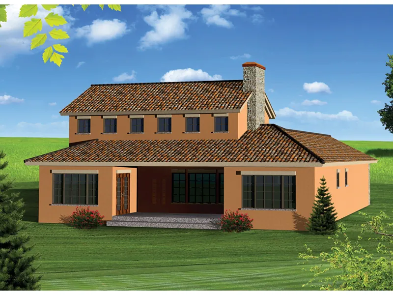 Italian House Plan Rear Photo 03 - Monteleone Bay Italian Ranch Home 051D-0669 - Shop House Plans and More