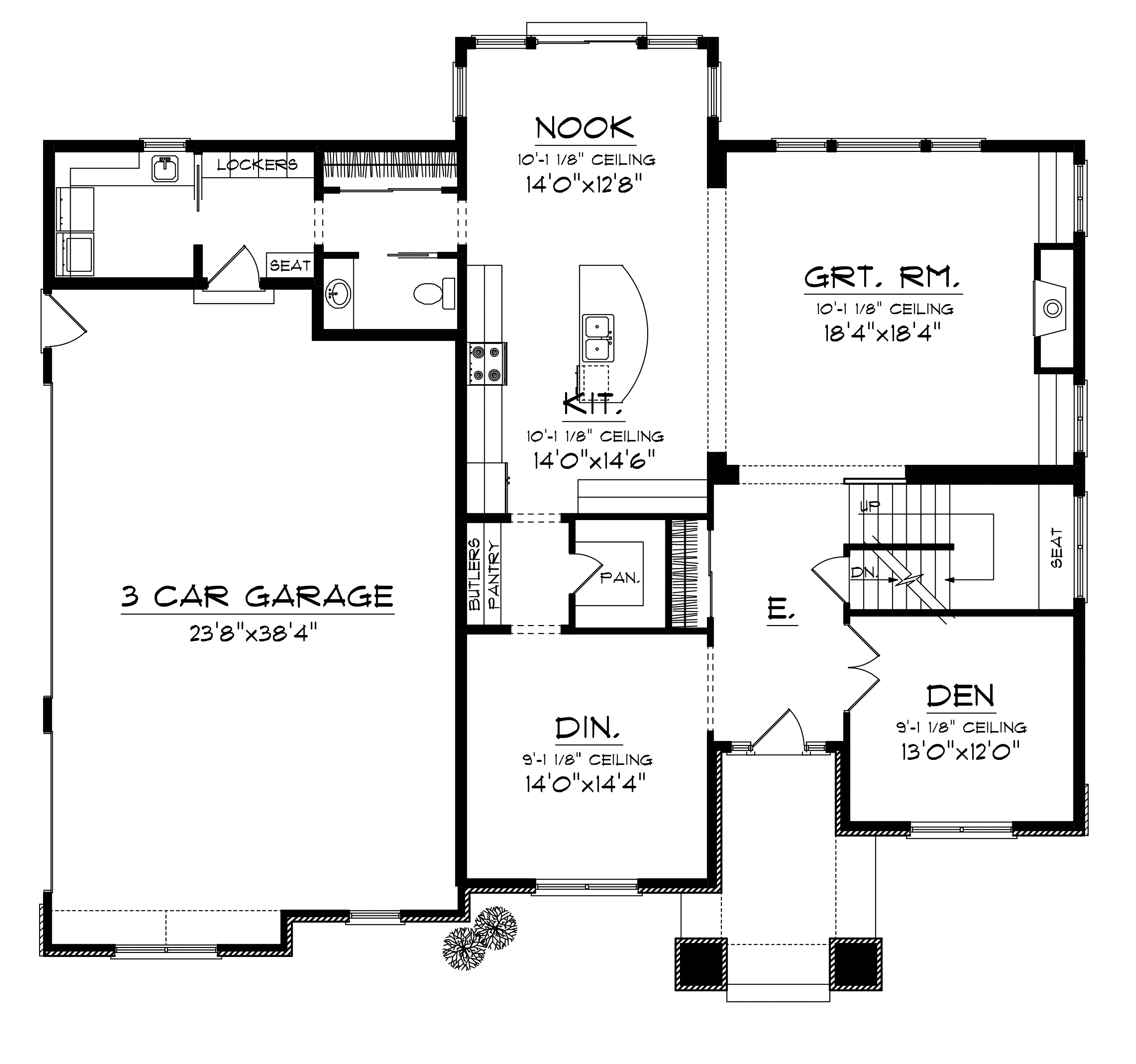 Arts & Crafts House Plan First Floor - Renette European Home 051D-0686 - Shop House Plans and More