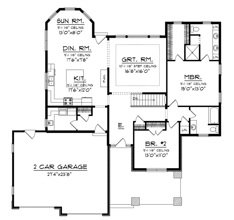 Rustic House Plan First Floor - Jaspen Rustic Craftsman Home 051D-0716 - Search House Plans and More