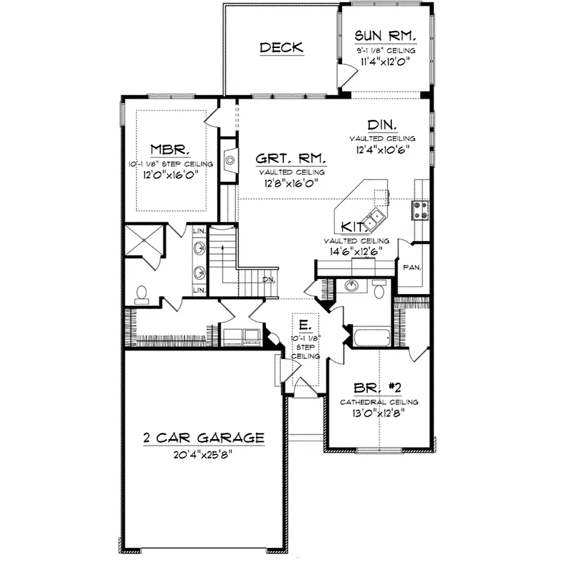 Arts & Crafts House Plan First Floor - Wilson Farm Craftsman Home 051D-0736 - Shop House Plans and More