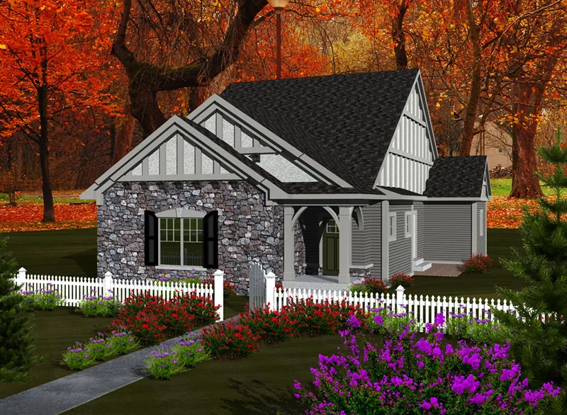 Cabin & Cottage House Plan Front of Home - Mill Place Tudor Home 051D-0739 - Shop House Plans and More