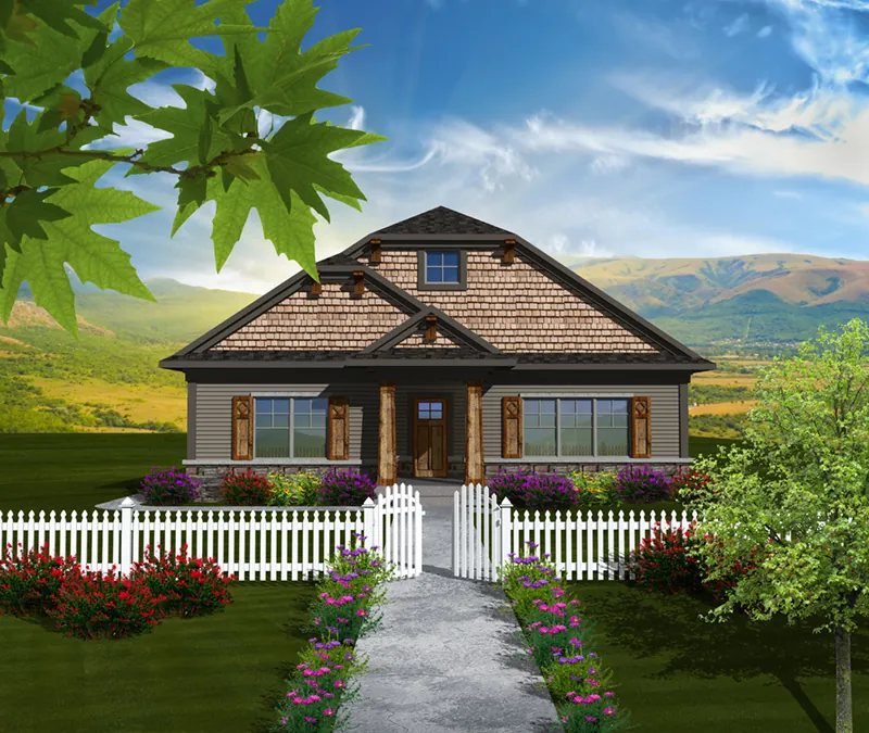 European House Plan Front of Home - Eileen Hill Craftsman Home 051D-0740 - Search House Plans and More