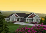 Traditional House Plan Front of Home - Martin Pines Ranch Home 051D-0749 - Shop House Plans and More