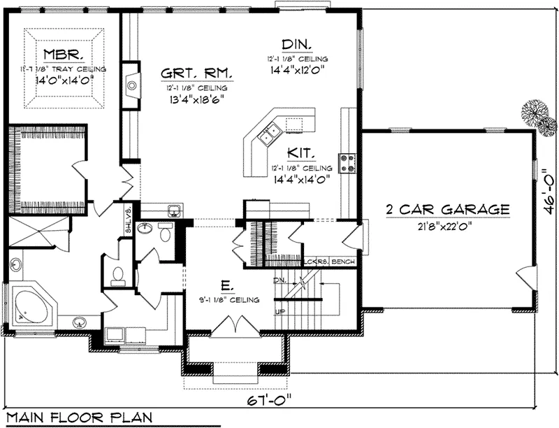 Rustic House Plan First Floor - Ellowyn Tudor Style Home 051D-0765 - Search House Plans and More