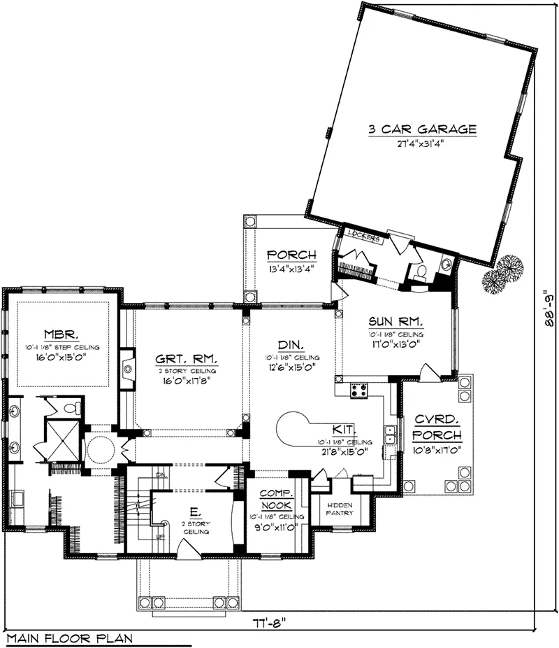 Georgian House Plan First Floor - Gillian Georgian Style Home 051D-0770 - Search House Plans and More