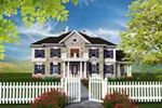 Colonial House Plan Front of House 051D-0770