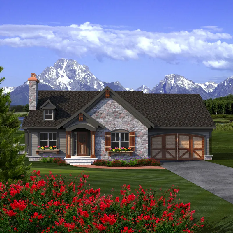 Country French House Plan Front of Home - Kacy Cliff Rustic Country Home 051D-0781 - Search House Plans and More