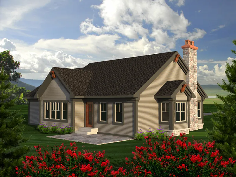Country French House Plan Rear Photo 01 - Kacy Cliff Rustic Country Home 051D-0781 - Search House Plans and More
