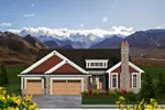 Arts & Crafts House Plan Front of Home - Albion Canyon Shingle Home 051D-0788 - Search House Plans and More