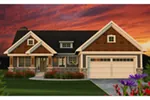 Craftsman House Plan Front of Home - Owen Country Ranch Home 051D-0801 - Shop House Plans and More