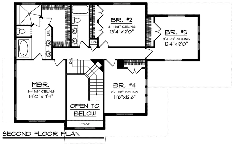 Southern House Plan Second Floor - Flatley Country Craftsman Home 051D-0817 - Search House Plans and More