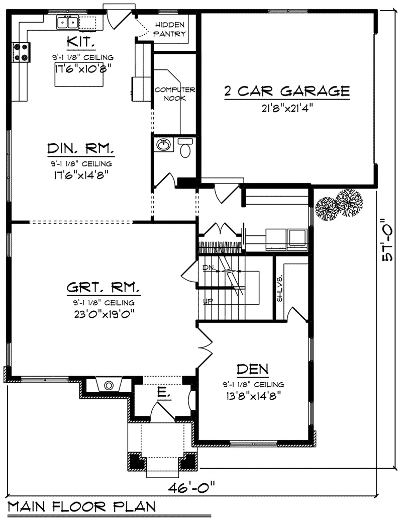 English Cottage House Plan First Floor - Kensley Rustic Craftsman Home 051D-0819 - Search House Plans and More