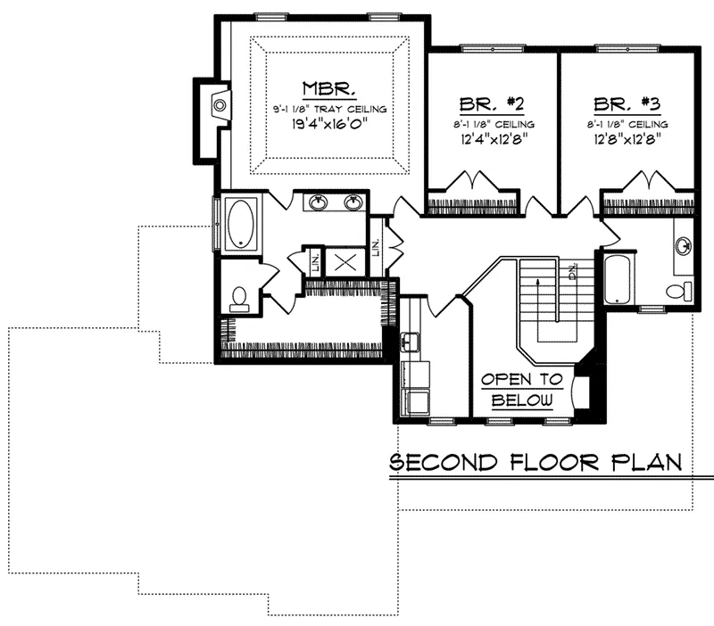 Farmhouse Plan Second Floor - Roberts Creek Craftsman Home 051D-0821 - Shop House Plans and More