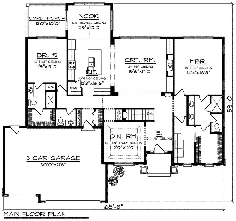 Arts & Crafts House Plan First Floor - Raven Farm Craftsman Home 051D-0836 - Shop House Plans and More