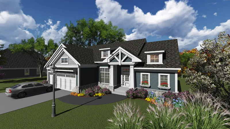 Arts & Crafts House Plan Front of Home - Raven Farm Craftsman Home 051D-0836 - Shop House Plans and More