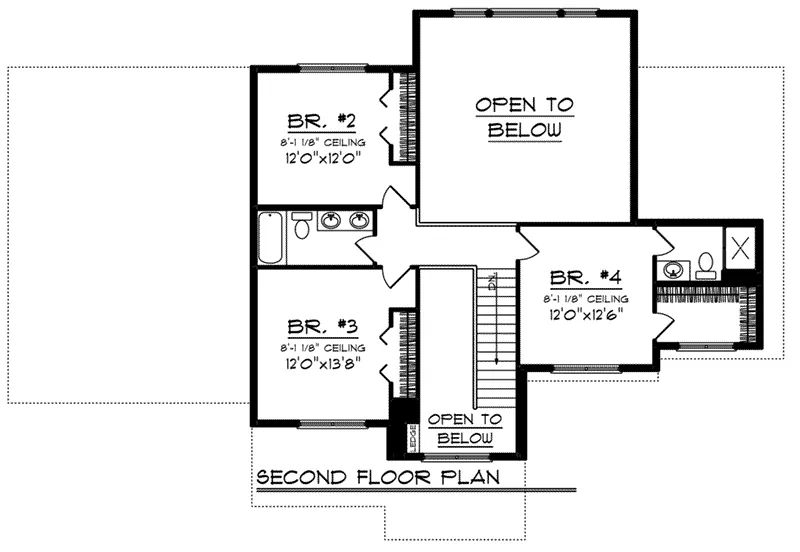 Craftsman House Plan Second Floor - Arant Shingle Craftsman Home 051D-0840 - Search House Plans and More