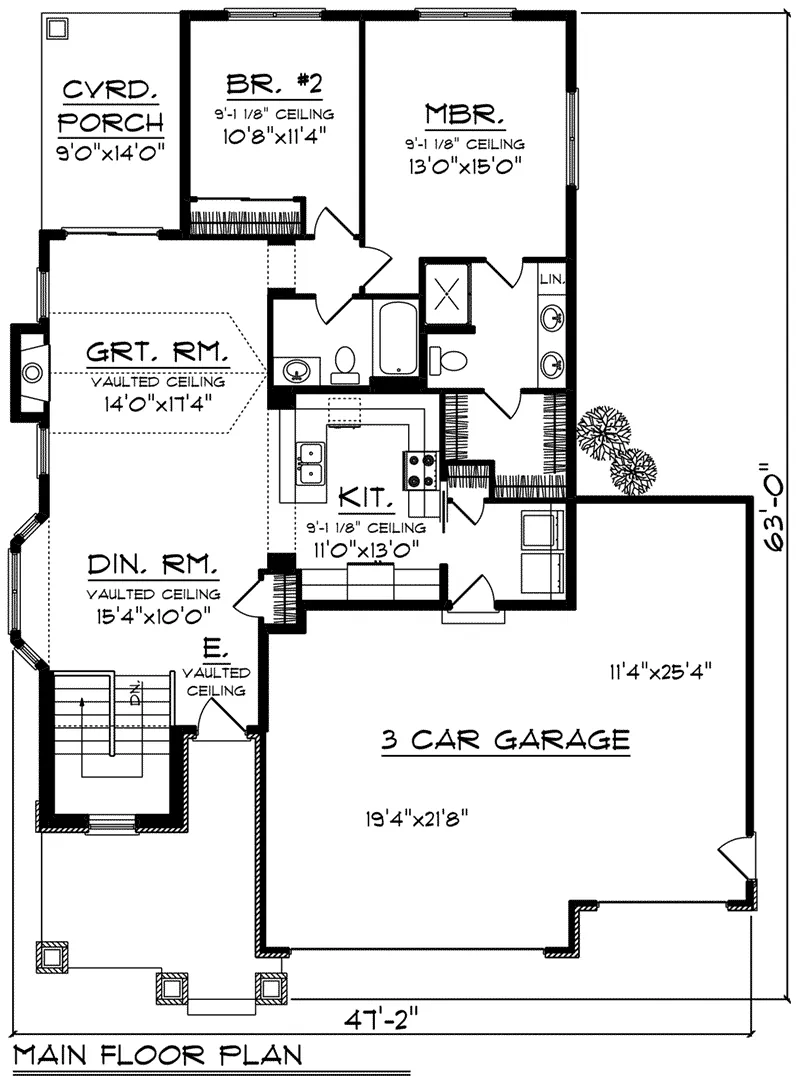 Ranch House Plan First Floor - Nelton Craftsman Ranch Home 051D-0851 - Shop House Plans and More