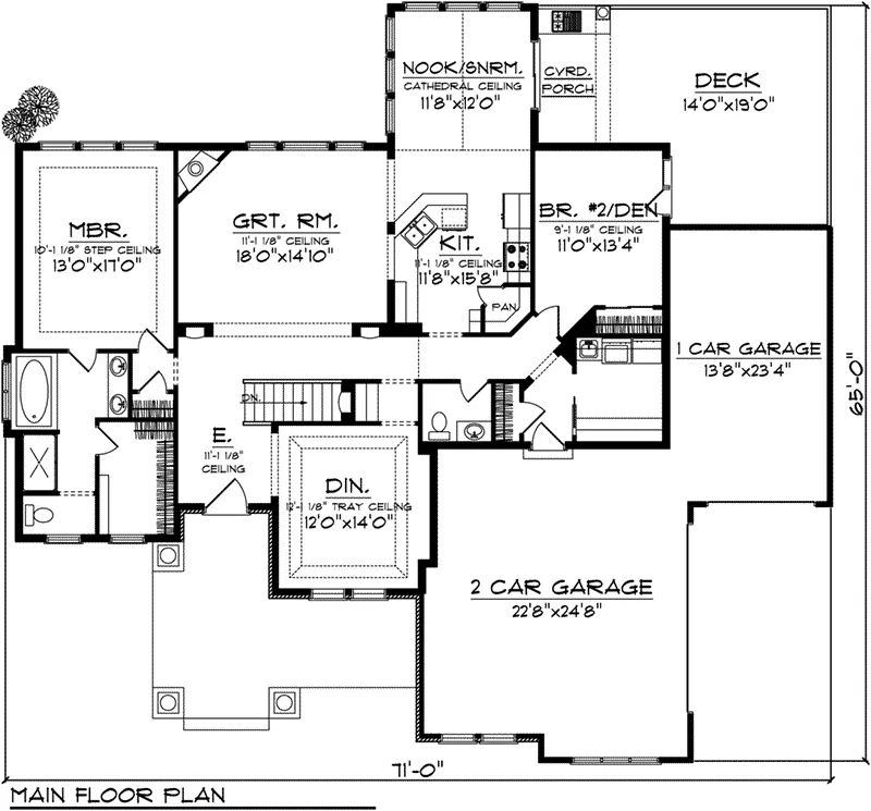 Ranch House Plan First Floor - Dunlap Creek Craftsman Home 051D-0913 - Search House Plans and More