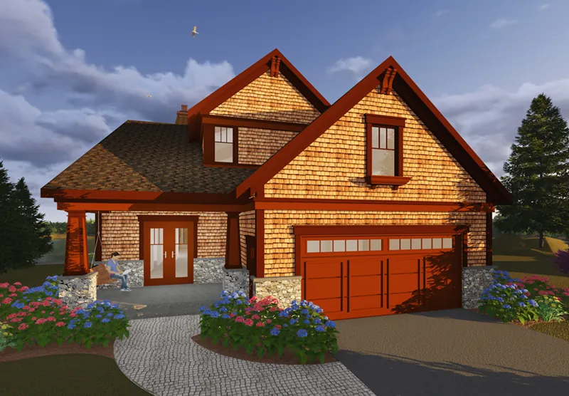 Mountain House Plan Front of Home - Owen Point Craftsman Home 051D-0915 - Shop House Plans and More