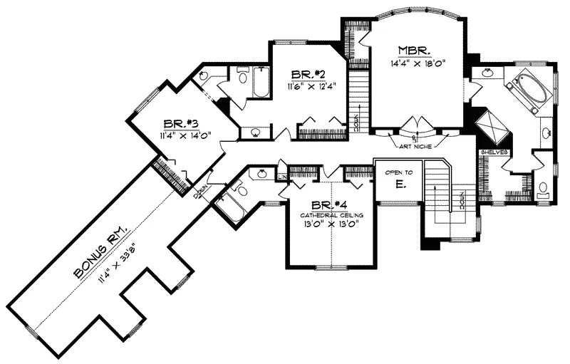 Luxury House Plan Second Floor - Arch Terrace Luxury Home 051S-0015 - Search House Plans and More
