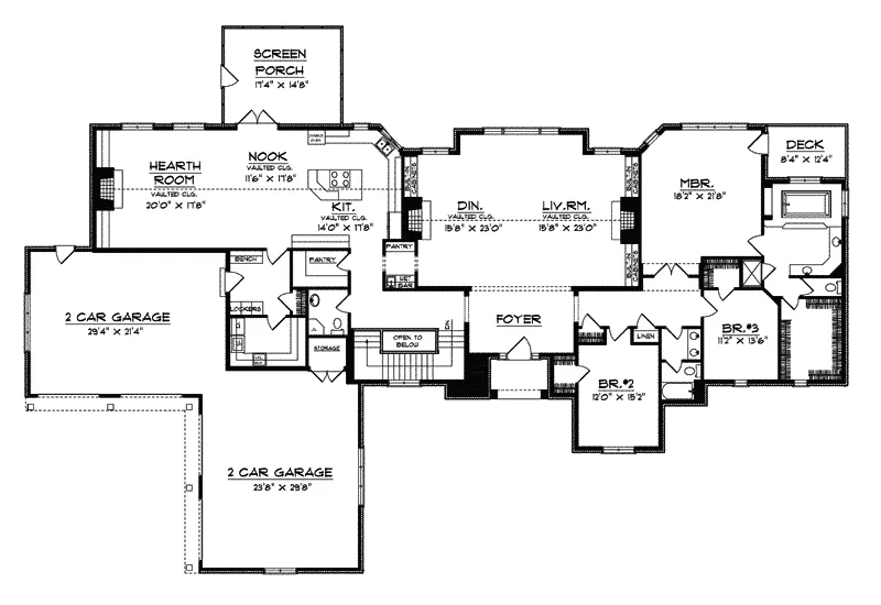 Modern House Plan First Floor - Schoettler Country French Home 051S-0020 - Shop House Plans and More