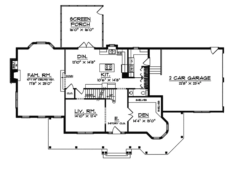 Southern House Plan First Floor - Queensbridge Victorian Home 051S-0024 - Shop House Plans and More