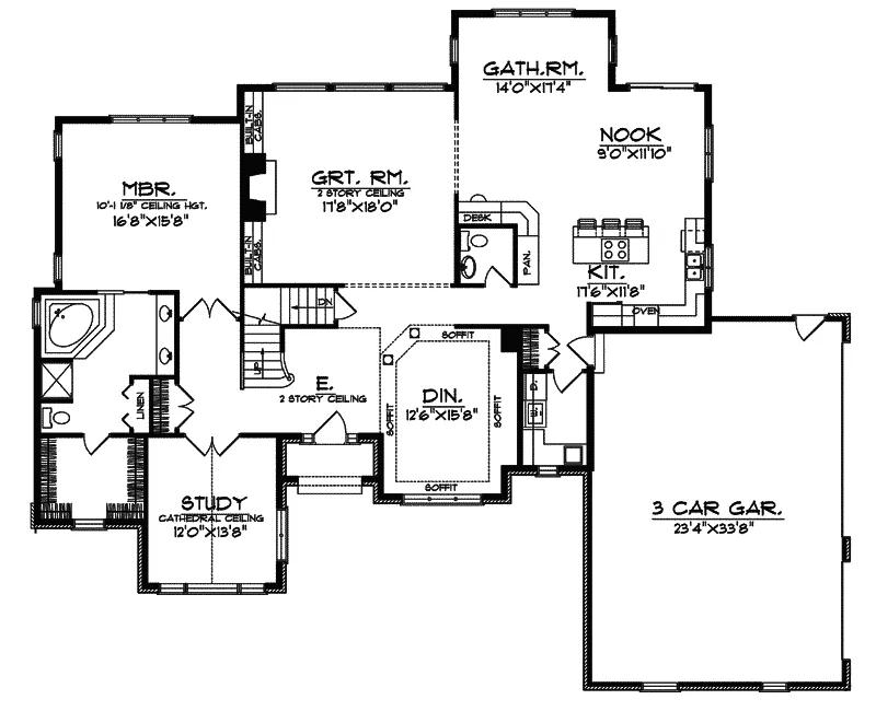 Southern House Plan First Floor - Broxtowe Luxury Home 051S-0031 - Search House Plans and More