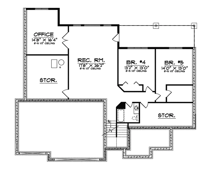 Southwestern House Plan Lower Level Floor - Columbiana Luxury Home 051S-0067 - Search House Plans and More