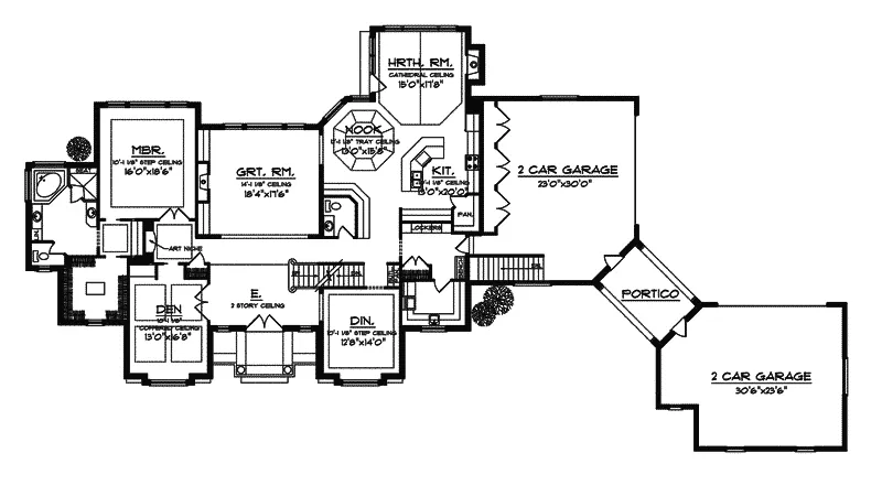 Arts & Crafts House Plan First Floor - Marlon Luxury Home 051S-0072 - Shop House Plans and More