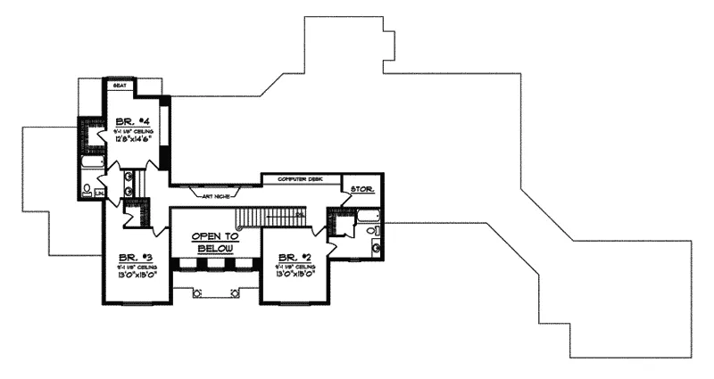 Arts & Crafts House Plan Second Floor - Marlon Luxury Home 051S-0072 - Shop House Plans and More