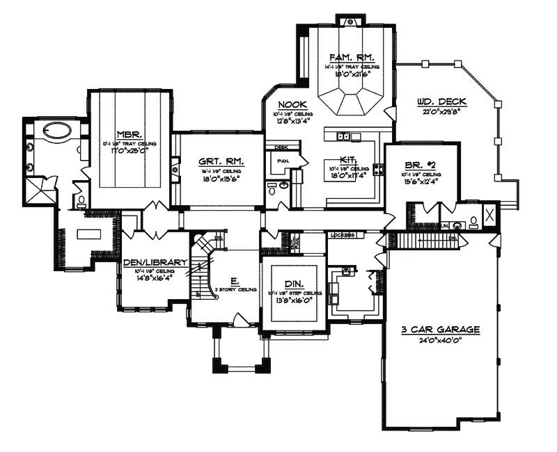 Country French House Plan First Floor - Andromeda Pond Luxury Home 051S-0075 - Search House Plans and More