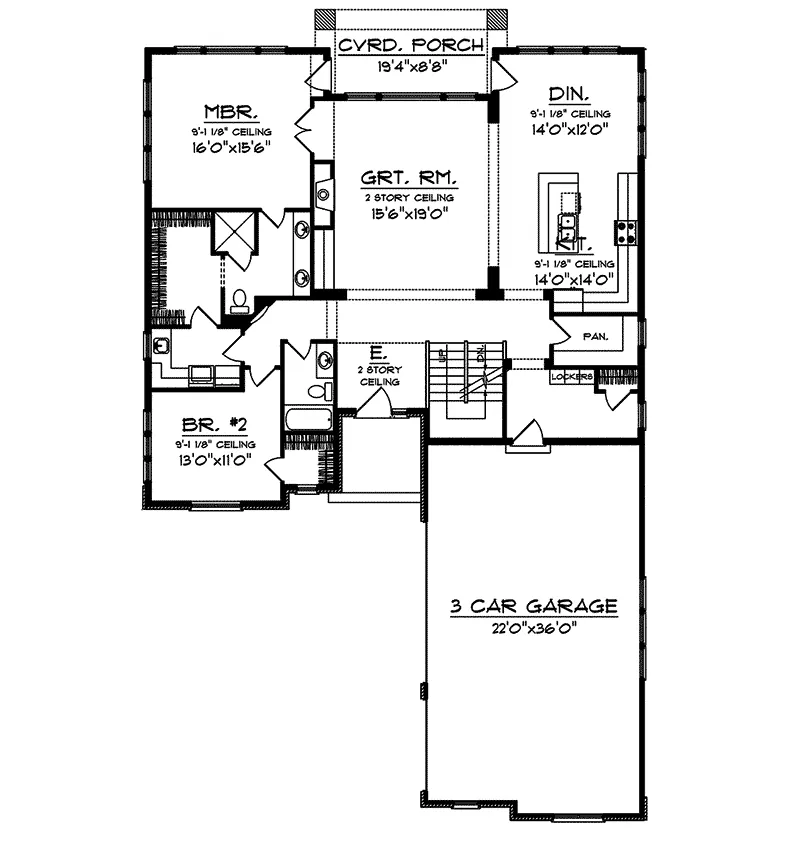European House Plan First Floor - Olmstead Italian Style Home 051S-0095 - Shop House Plans and More