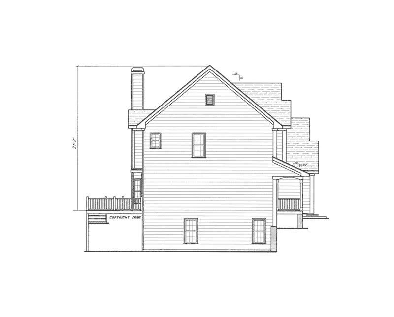Farmhouse Plan Left Elevation - Belle Harbor Traditional Home 052D-0063 - Search House Plans and More