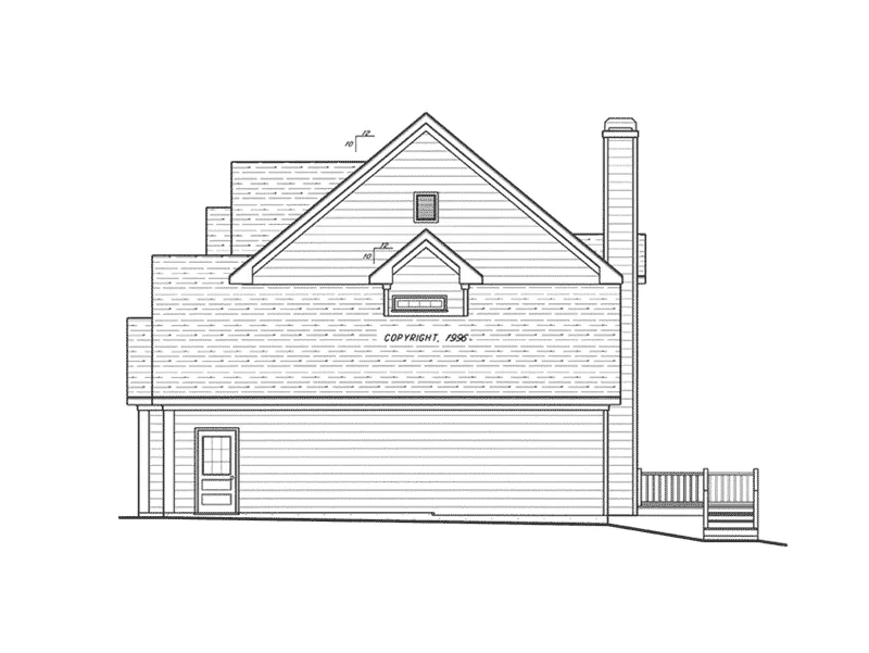 Farmhouse Plan Right Elevation - Belle Harbor Traditional Home 052D-0063 - Search House Plans and More