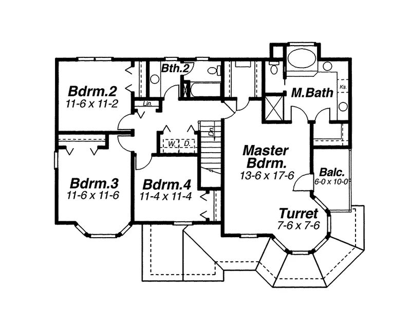 Country House Plan Second Floor - Florent Victorian Home 052D-0071 - Search House Plans and More