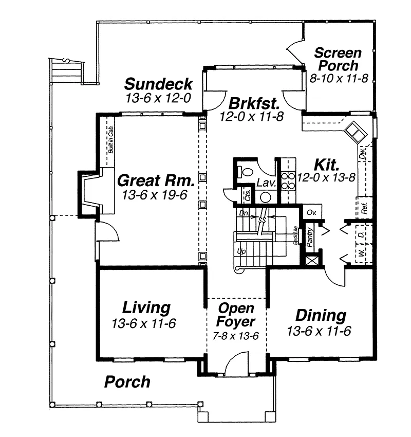 Country House Plan First Floor - Camshire Country Home 052D-0075 - Search House Plans and More
