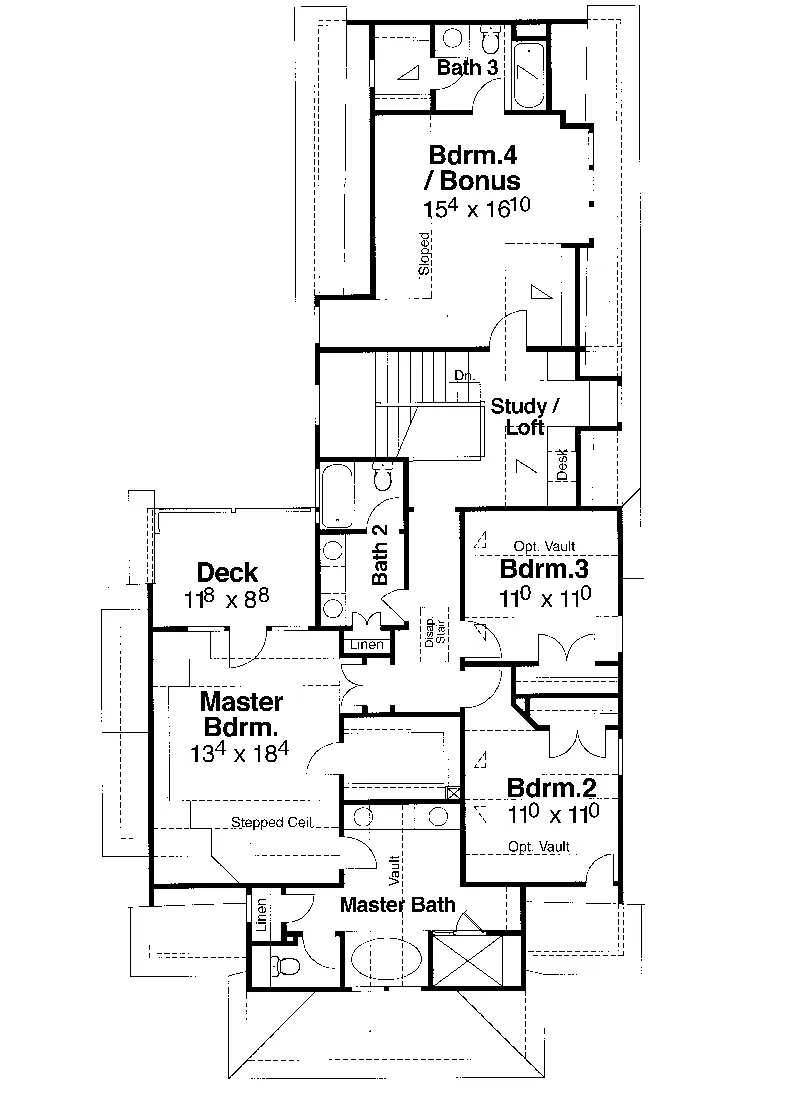 Country Home Plan Second Floor 052D-0114