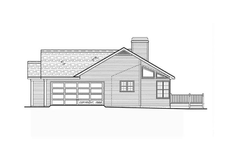 Traditional House Plan Right Elevation - Dorset Park Ranch Home 053D-0044 - Search House Plans and More