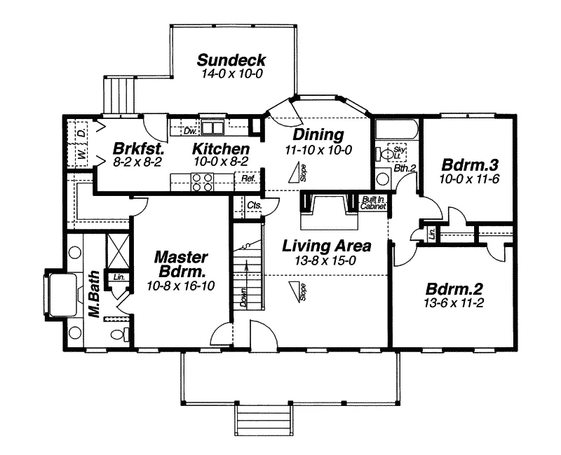 Ranch House Plan First Floor - Fairfield Country Home 053D-0061 - Search House Plans and More