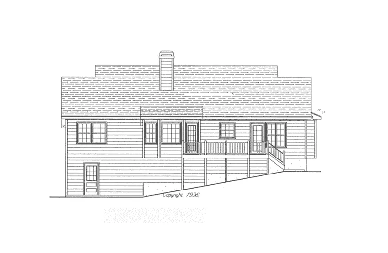 Ranch House Plan Rear Elevation - Fairfield Country Home 053D-0061 - Search House Plans and More
