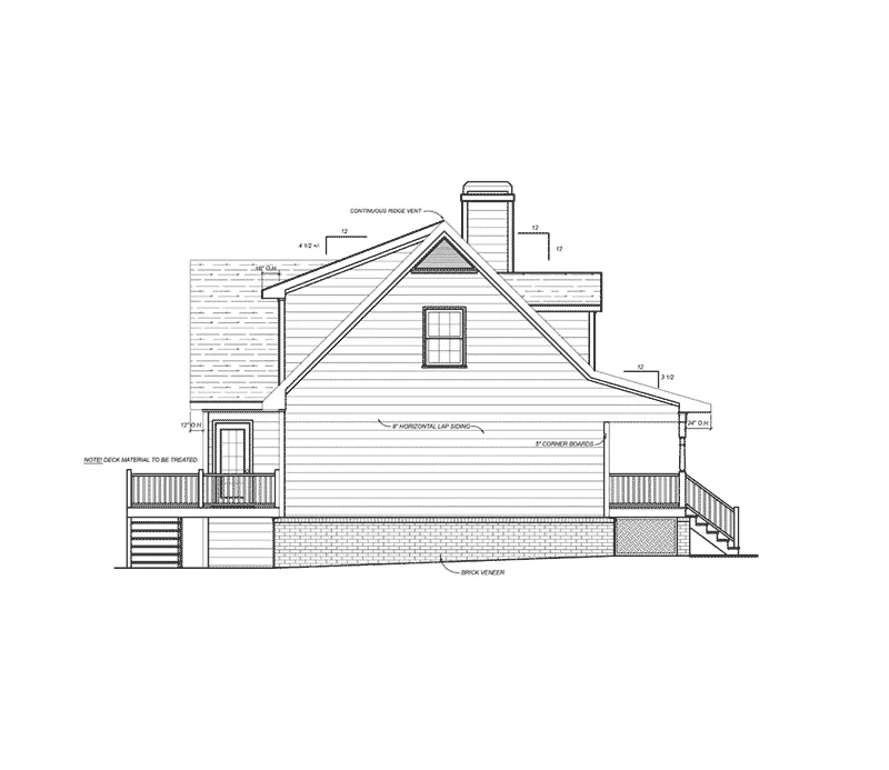 Country House Plan Left Elevation - 053D-0064 - Shop House Plans and More