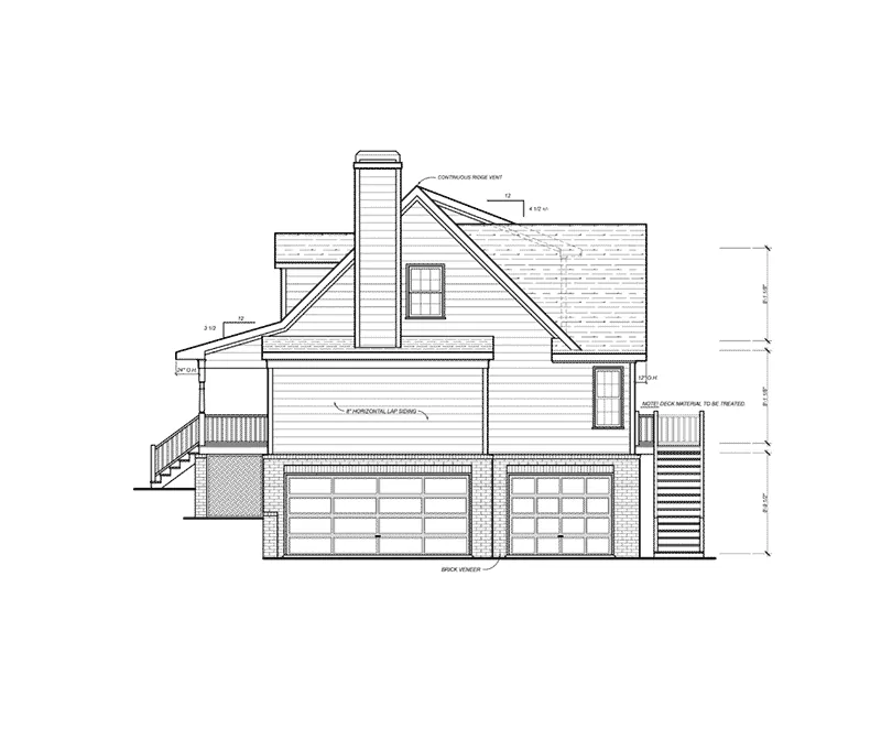 Country House Plan Right Elevation - 053D-0064 - Shop House Plans and More