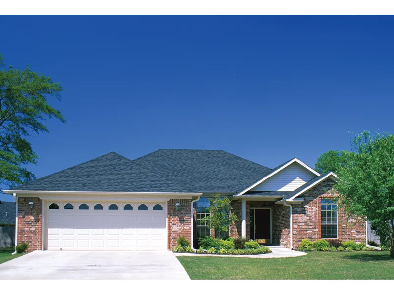 Traditional Brick Ranch With Hip Roof Design
