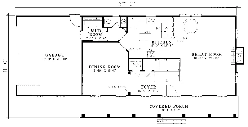 Country House Plan First Floor - Fenton Hills Southern Home 055D-0038 - Search House Plans and More