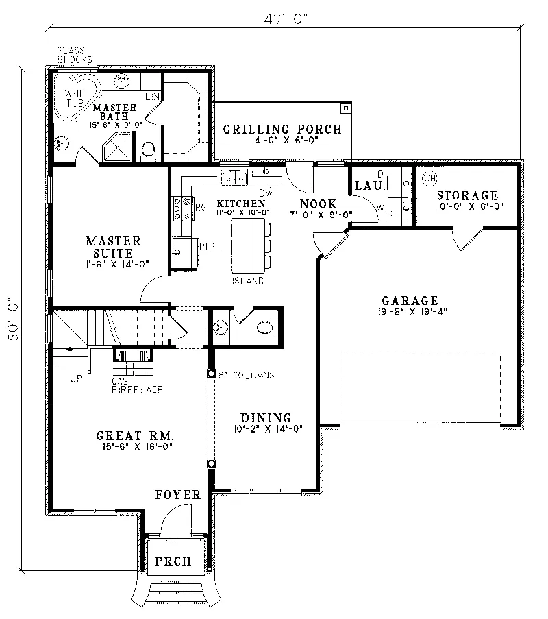Traditional House Plan First Floor - Boden Traditional Home 055D-0042 - Search House Plans and More