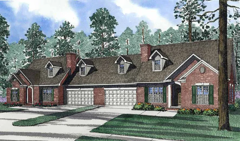 Traditional Multi-Family House Plan With Two Units