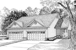 Ranch House Plan Front Image of House - Delonta Ranch Style Duplex 055D-0078 - Search House Plans and More